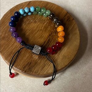 6” Multicolor Beaded Bracelet 6mm Natural Stone, adjustable